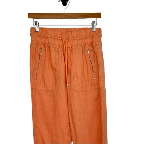 Athleta Womens Cabo Linen Joggers Size 0 Orange Drawstring Casual - Picture 5 of 9